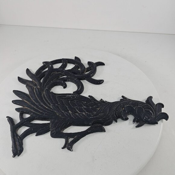 Vintage Black Cast Metal Rooster Wall Decor Rustic Farmhouse Style 8.4" X 7" - Picture 5 of 8